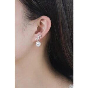 2 Carat Moissanite 925 Sterling Silver Heart Earrings